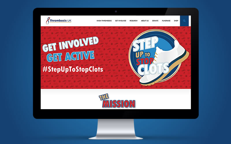 Thrombosis UK - Step Up to Stop Clots fundraising and awarenss campaign - website image