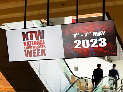 National Thrombosis Week 2023 - Conference advertising screen