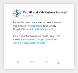 Thrombosis UK | Step Up To Stop Clots tweet
