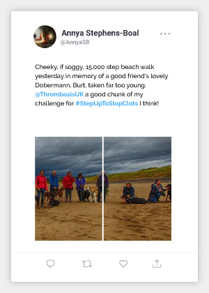 Thrombosis UK | Step Up To Stop Clots tweet