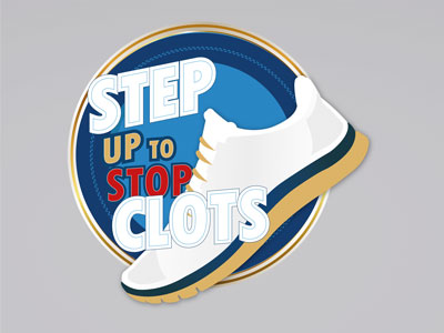 Thrombosis UK Rebrand - Step Up To Stop Clots campaign logo